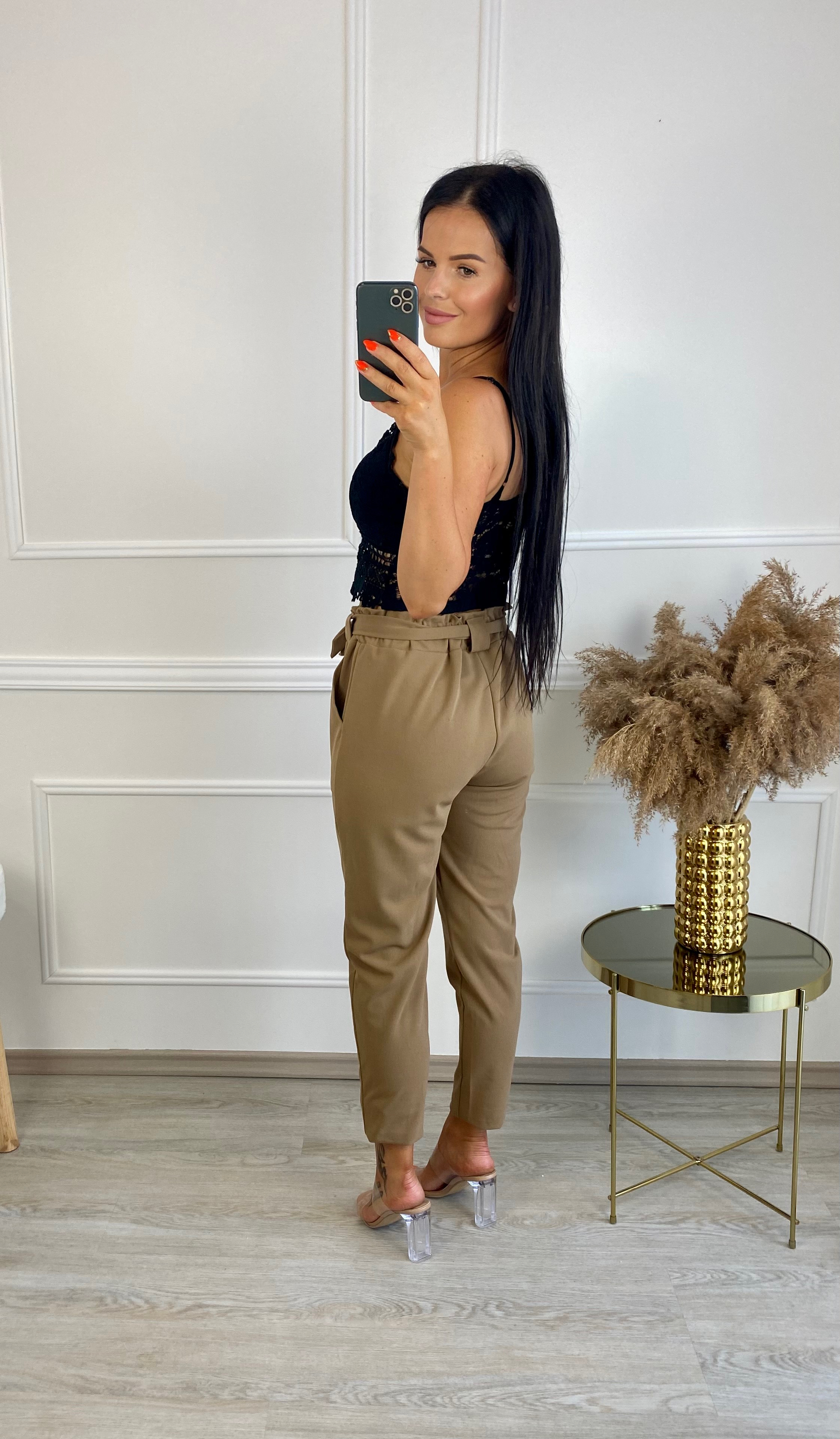 Kalhoty Wind/kávové