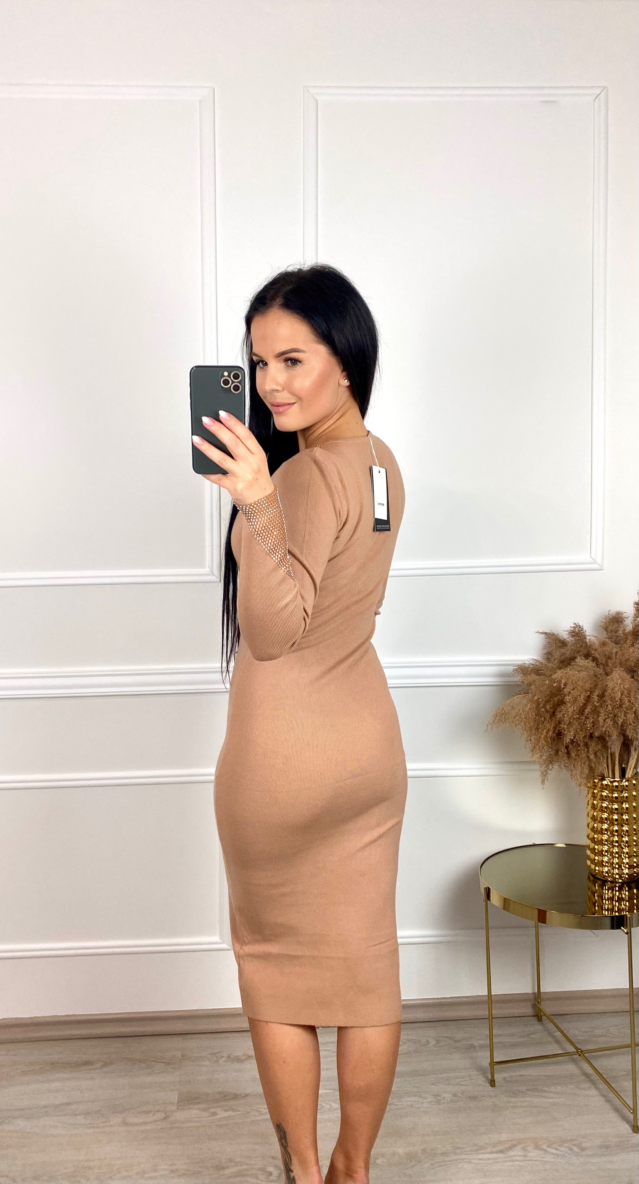 Bavlněné šaty Enzoria/kávové