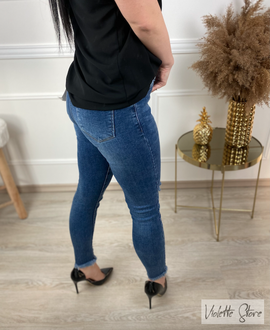 modré trhané džíny Venice