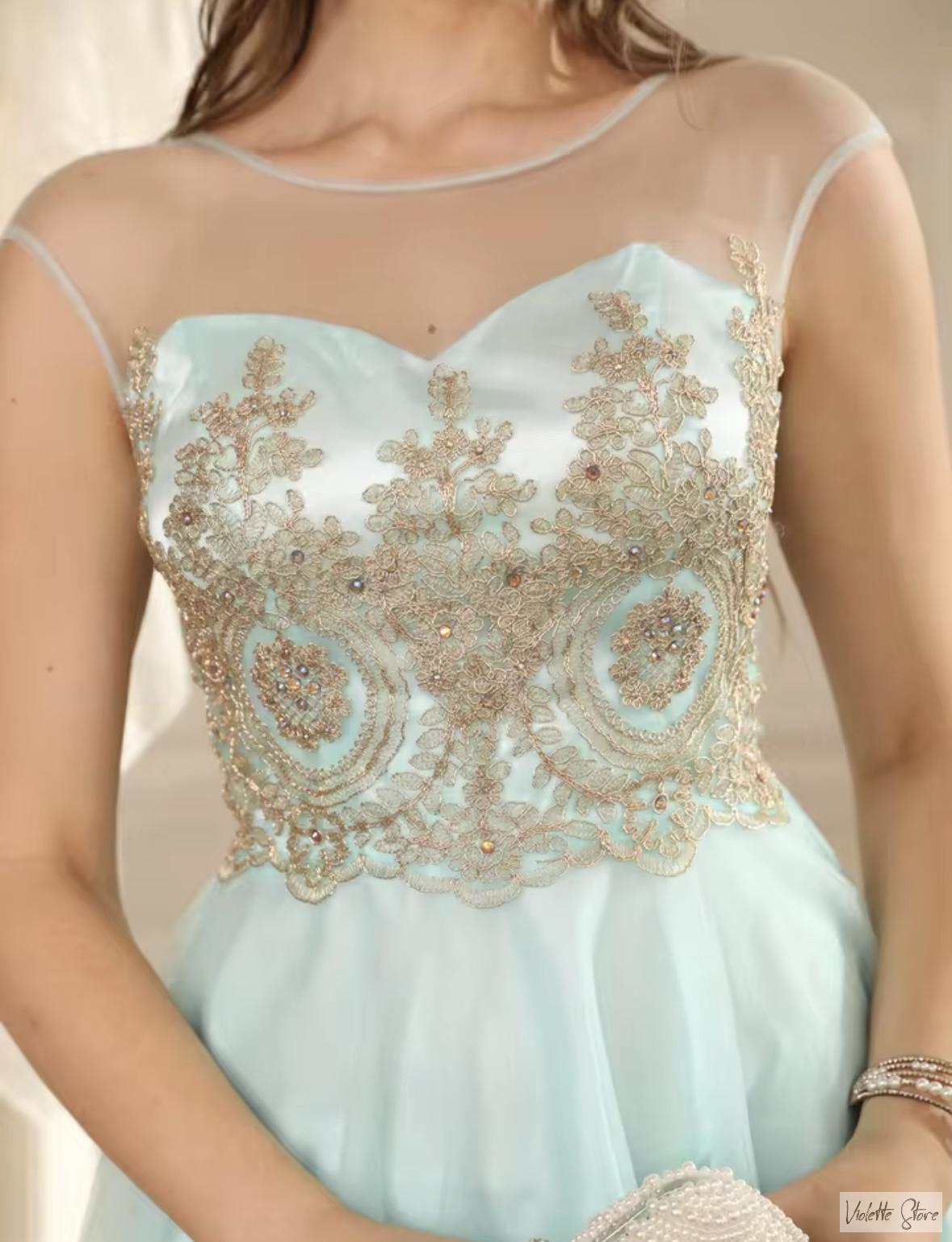 Plesové šaty Minera/mentolové