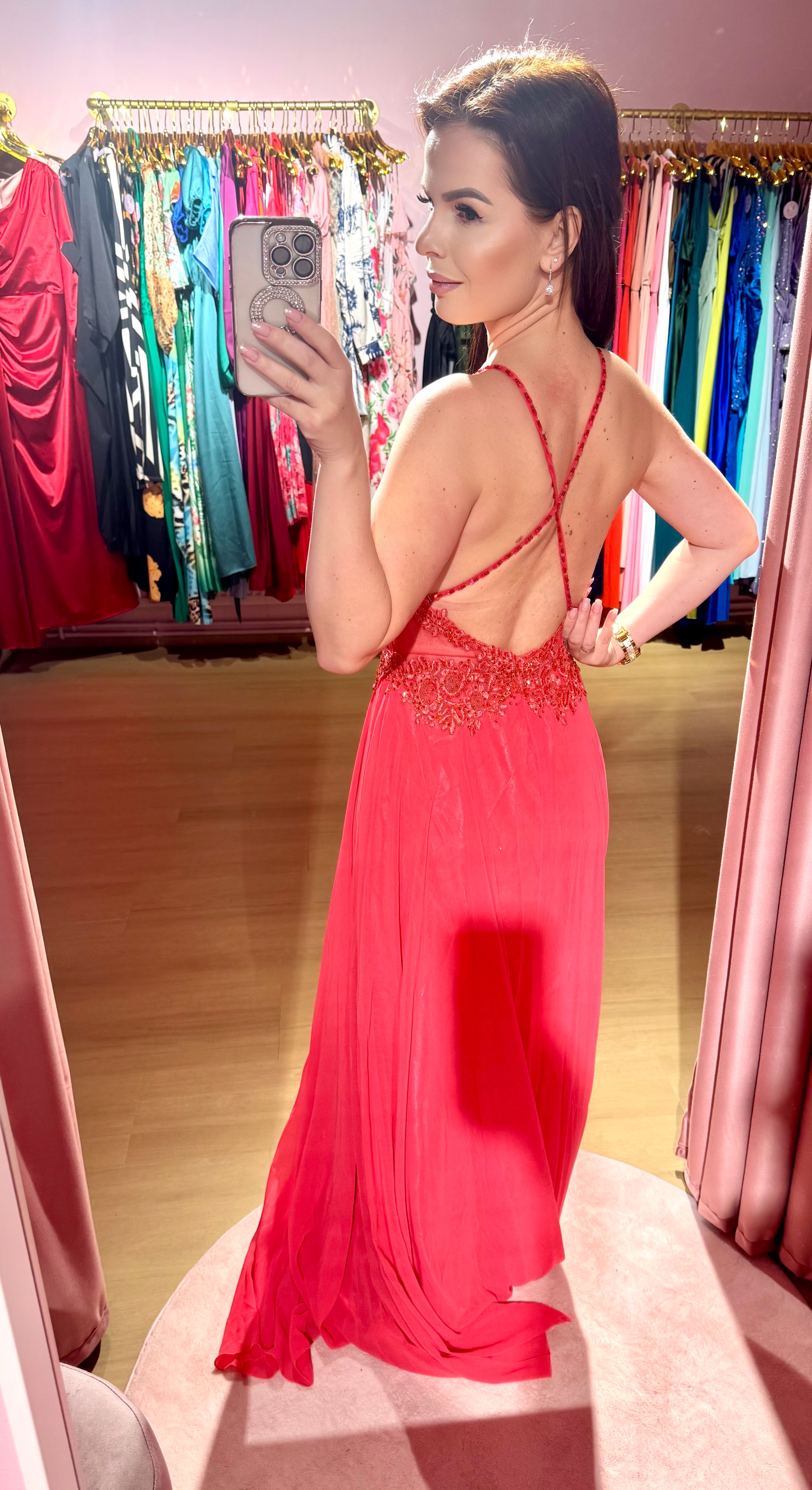 Společenské šaty Anabelle/korálové