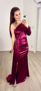 Saténové šaty Jessica/ vínové  