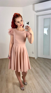 Volánkové šaty/ starorůžové
