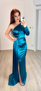 Saténové šaty Jessica/ petrolejové