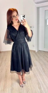 Tylové krátké šaty Brenda/ černé