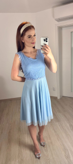šifonové šaty Grace/světle modré