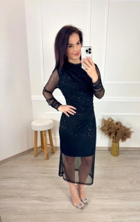 Dlouhé elastické šaty/ černé 