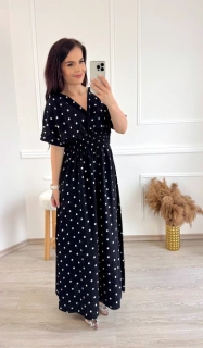 Puntíkaté šaty Dotty/ černé
