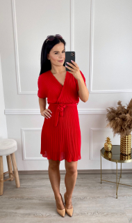 Plísované šaty Kesidy short/červené